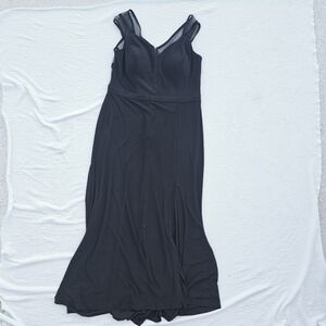 NW nightway floor length evening gown, black cap sleeve size 14